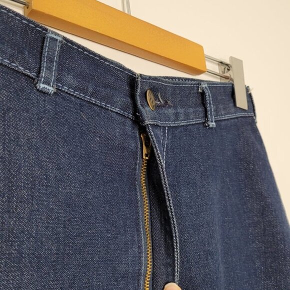 JTF Vintage Blue Dark Wash Denim 90s Jean Skirt Cotton Blend Pockets Belt Loops - Picture 6 of 13